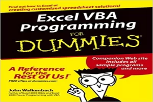 Book cover of Excel VBA Programming for Dummies by john walkenbach Book cover of Excel VBA Programming for Dummies by john walkenbach